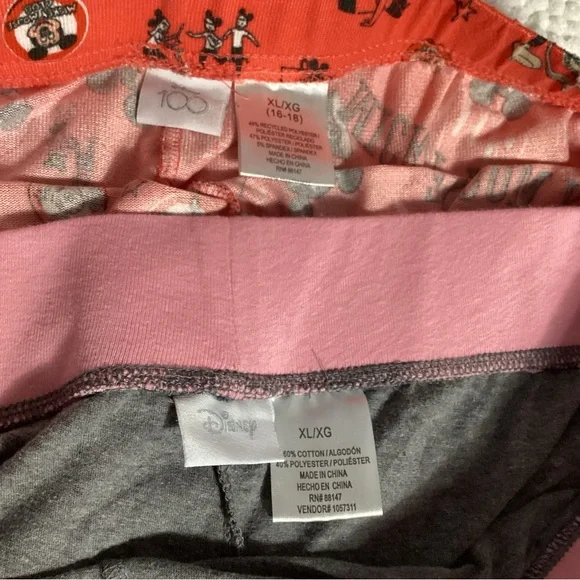 Disney Princess Tinkerbell & Mickey Mouse Set of 2 Pajama Lounge Shorts Size XL - Picture 4 of 5